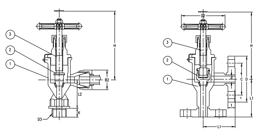 JIS F7422 Marine Forged Steel Angle Globe Valve